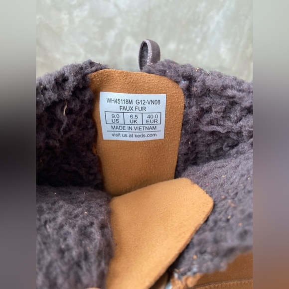 Keds Brown Suede High Top Velvet Tie Zip Up Boots - Picture 8 of 10